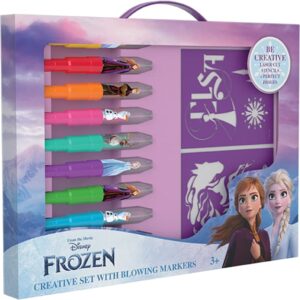 kreatívny set s fúkacími fixkami Ľadové kráľovstvo