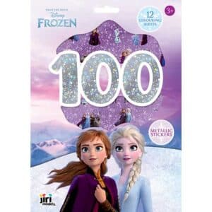 100 metalických samolepiek s maľovankovými listami Ľadové kráľovstvo