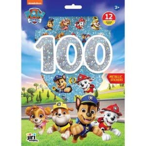 100 metalických samolepiek s maľovankovými listami labková patrola