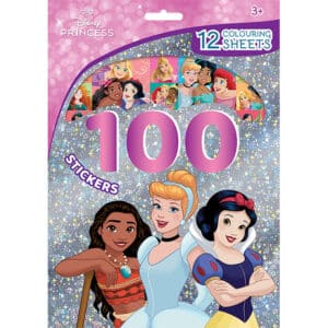100 samolepiek s maľovankový mi listami disney princezné
