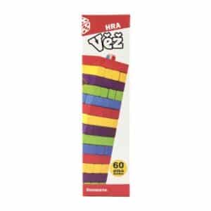 hra veža drevená 60ks farebných dielikov spoločenská hra hlavolam v krabičke 7,5x27,5x7,5cm