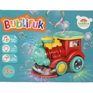 bublifuk lokomotíva + náplň plast 18cm na batérie so zvukom so svetlom v krabičke 19x14x11,5cm