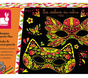 janod atelier vyškrabovačky zvieracie masky svietiace midi 7+