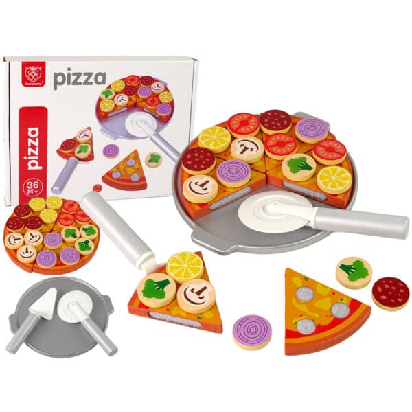 drevený pizza set na suchý zips