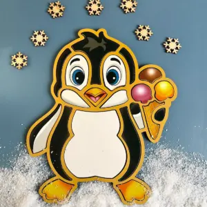 kontúrové puzzle „tučniak“