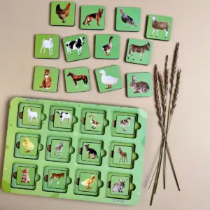 Triediace puzzle „Mama a mláďa – domáce zvieratá“