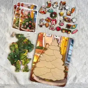 vzdelávacia hra 2 v 1 drevené puzzle "vianočný stromček (veľký)"