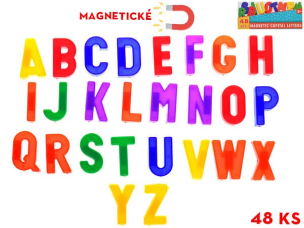 magnety písmená 48ks v krabičke