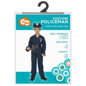 detský kostým policajt usa (tričko, opasok, nohavice, čiapka), rozmer 110/120 cm