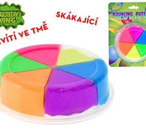 putty king skákajúca hmota farebná svietiaca v tme 6ks na karte