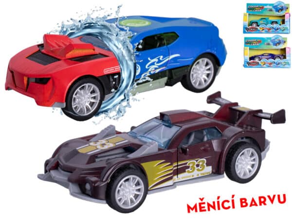 auto 7 cm – kov, voľný chod, meniace farbu