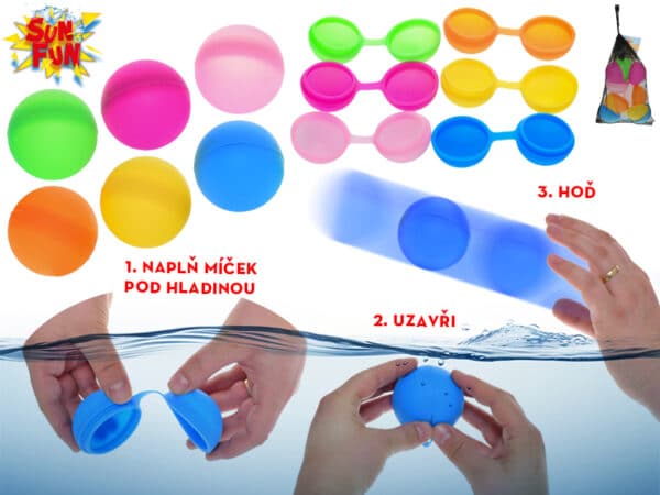 sun fun loptičky na vodu znovupoužiteľné