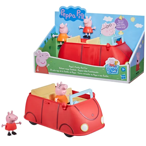 hasbro prasiatko peppa pig a rodinné červené auto