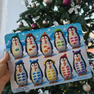 drevené puzzle " počítajme s tučniakmi "