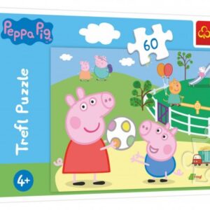 puzzle prasiatko peppa / modré plavky zábava s priateľmi 33x22cm 60 dielikov