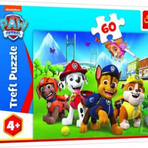 puzzle paw patrol/tlapková patrola v tráve 33x22cm 60 dielikov