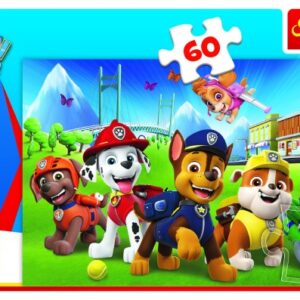 puzzle paw patrol/tlapková patrola v tráve 33x22cm 60 dielikov
