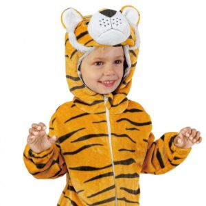 detský kostým tiger (kombinéza, kapucňa), veľkosť 92/104 cm (kópia)