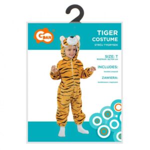 detský kostým tiger (kombinéza, kapucňa), veľkosť 92/104 cm (kópia)