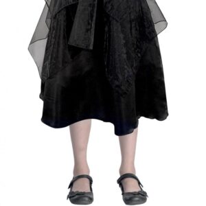 kostým pre deti gotická Študentka (čierne šaty, opasok), veľ. 130/140 cm