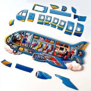 dvojvrstvové puzzle lietadlo