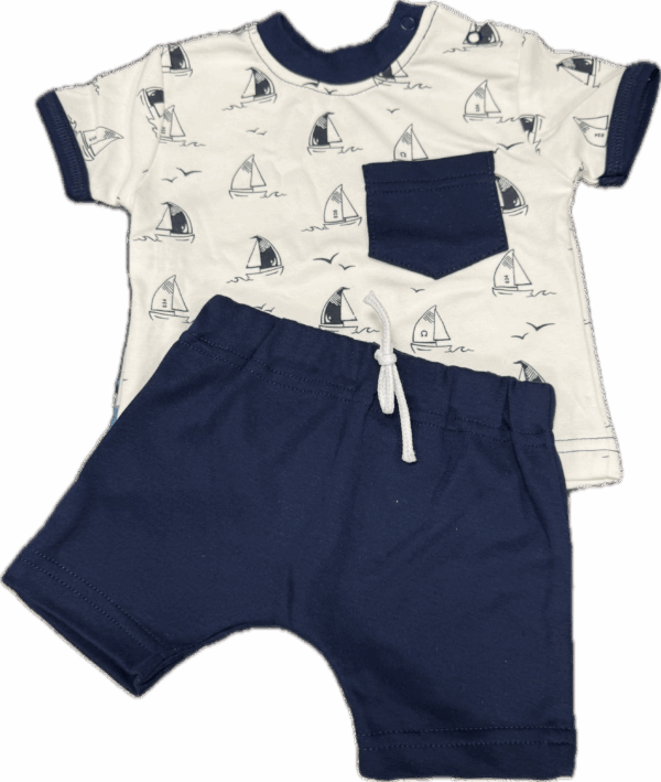 detský set tričko a kraťasy – tmavomodrý 62 80