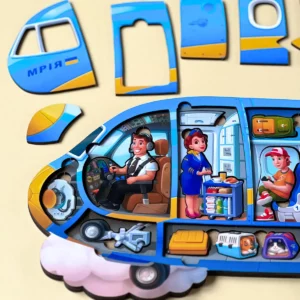 dvojvrstvové puzzle lietadlo