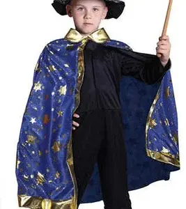 kostým pre deti čarodejnícky plášť modrý