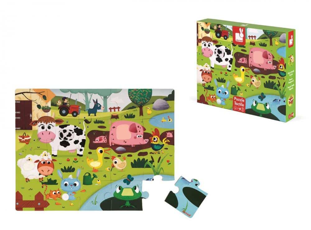 janod puzzle dotyk. farma