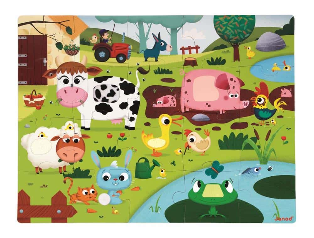 janod puzzle dotyk. farma