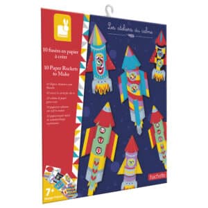 janod atelier sada mini origami papierové skladačky rakety od 7 rokov