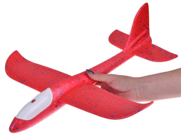 polystyrénový model lietadla , červený
